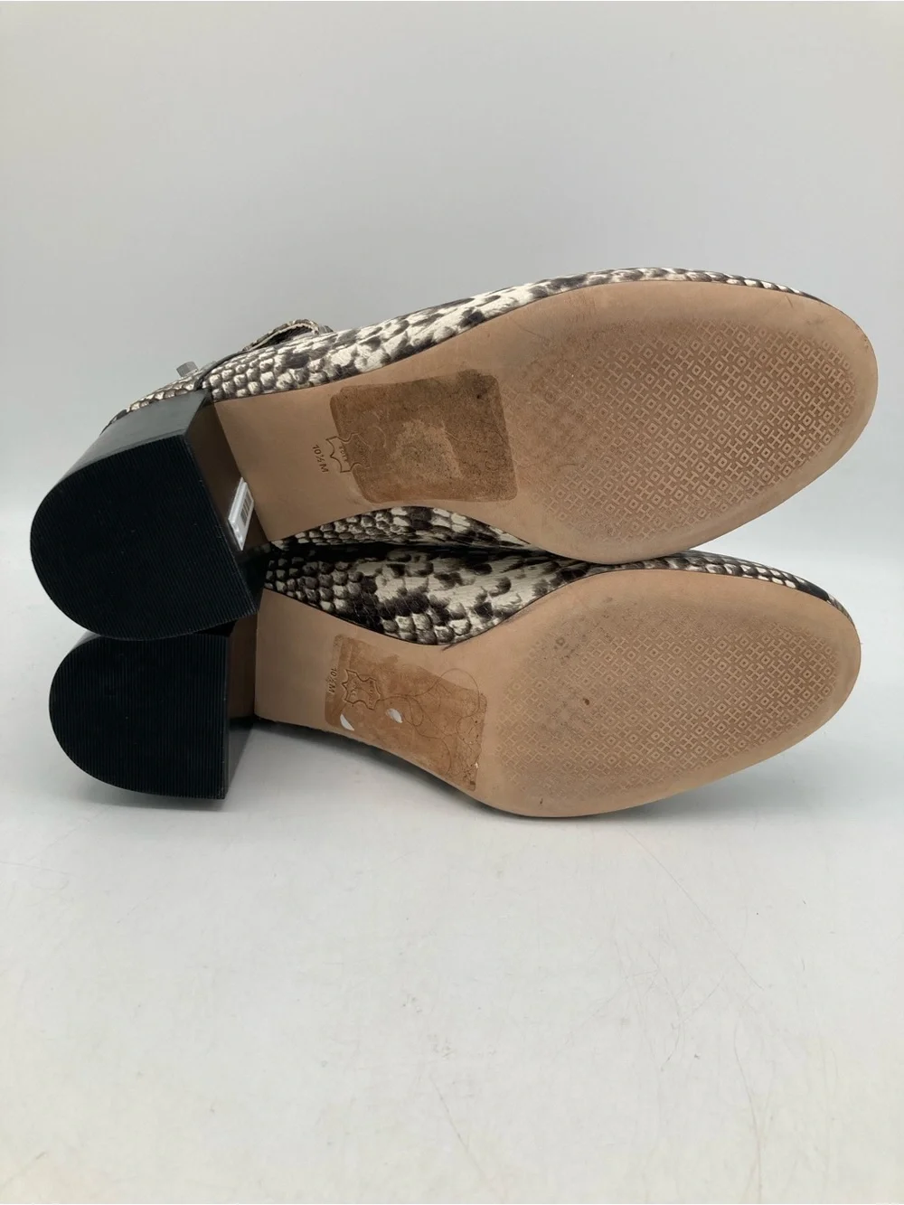 Tory Burch Kira 70mm Snakeskin Print Leather Turnlock Heeled Booties